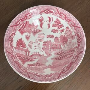 Pink Willow Serving Bowl Dish Fine Quality Japan Oriental Collectible Crazing